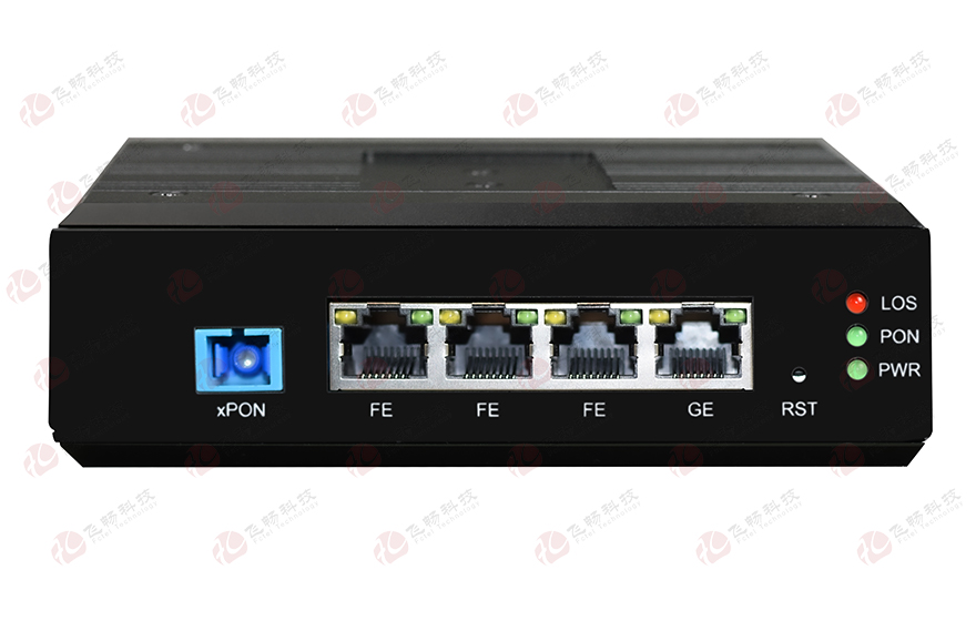深夜成人视频科技-工業軌式 1路千兆電+3路百兆電 EPON/GPON