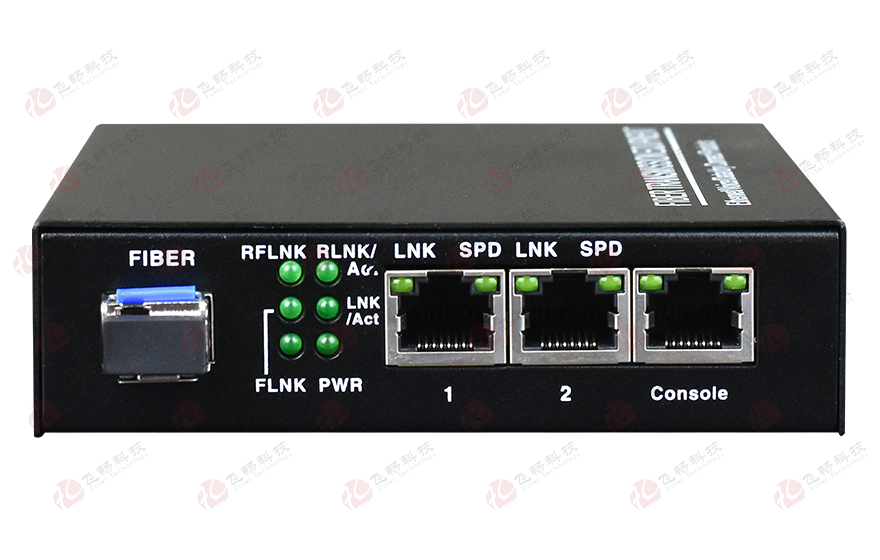 深夜成人视频科技-管理型 1光2電百兆光纖收發器（內置電源）